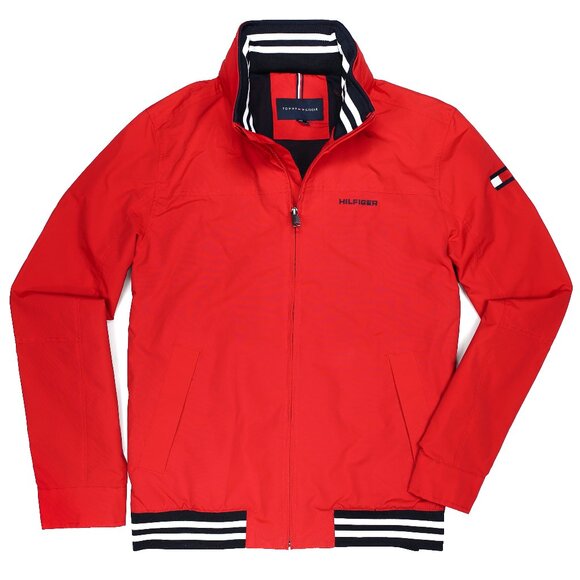 NWT Tommy Hilfiger Men's Windbreaker Yacht Jacket Water Resistant Red $139